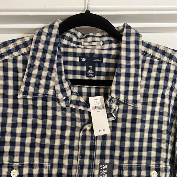 All New; Blue checkered button up - Picture 2 of 6